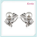 beautiful jewely crystal and pearl clip-on earring for woman